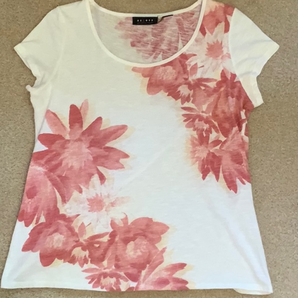 Floral print Liz wear short sleeve tee Size Large